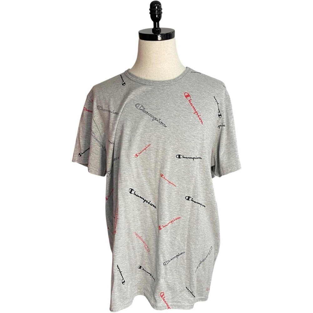 Champion All Over Script Tee T-Shirt Gray